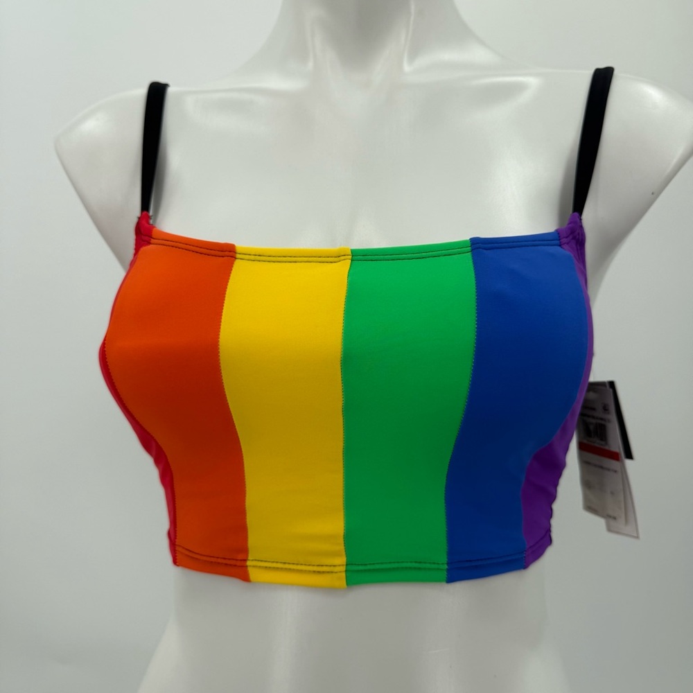 Salt + Cove Orange Yellow Sleeveless Crop Tank Top